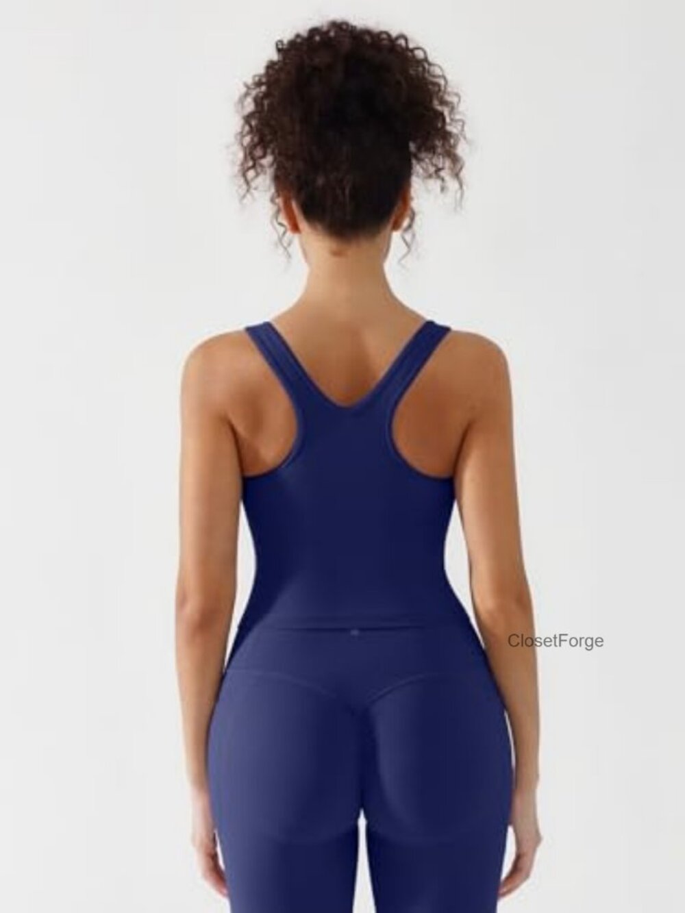 Workout Tank Top with Built-in Bra Racerback Crop Top - Picture 2 of 6